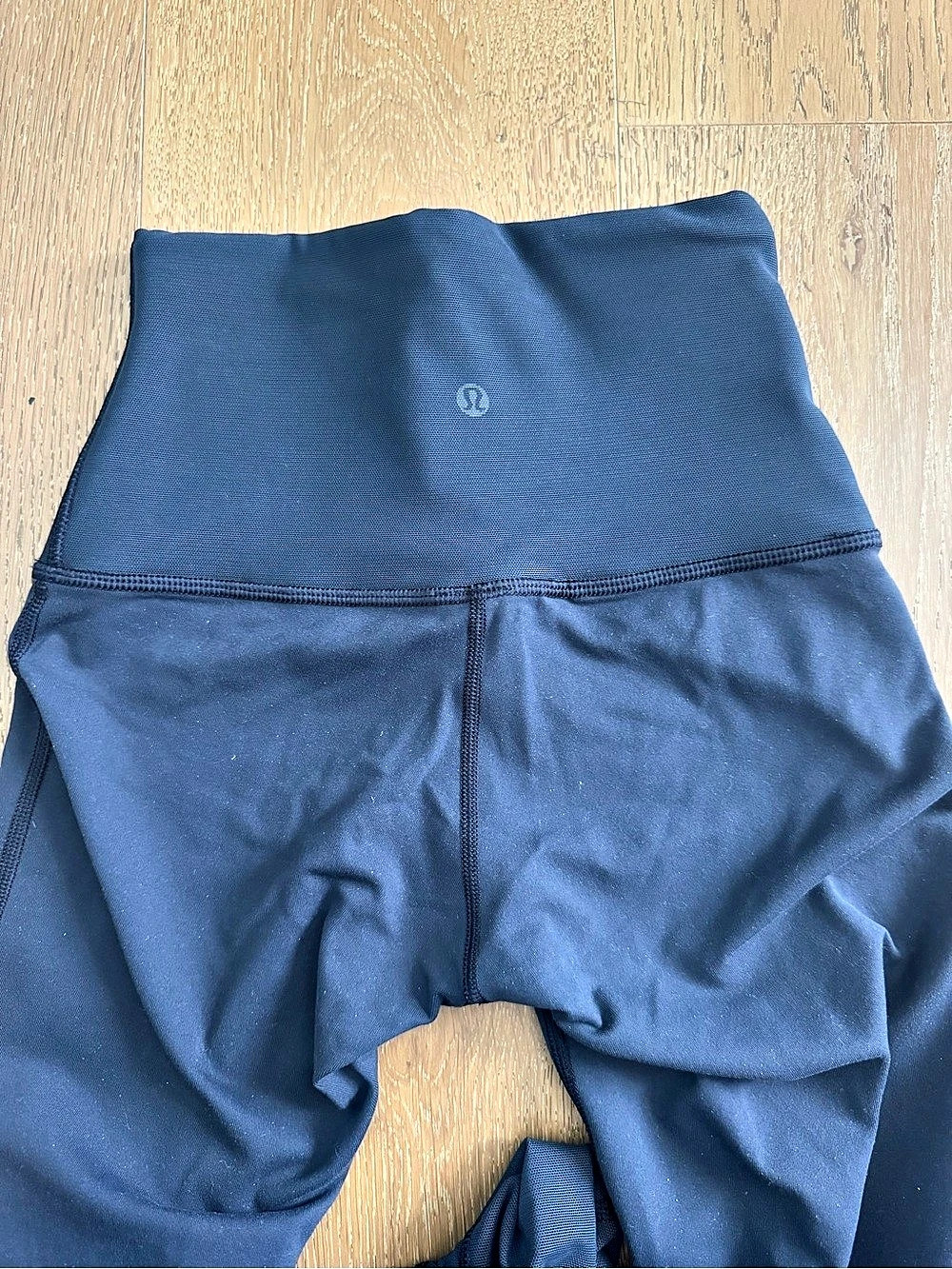 lululemon Navy Blue High-Rise Leggings Adjustable Mesh Ankle Size 4